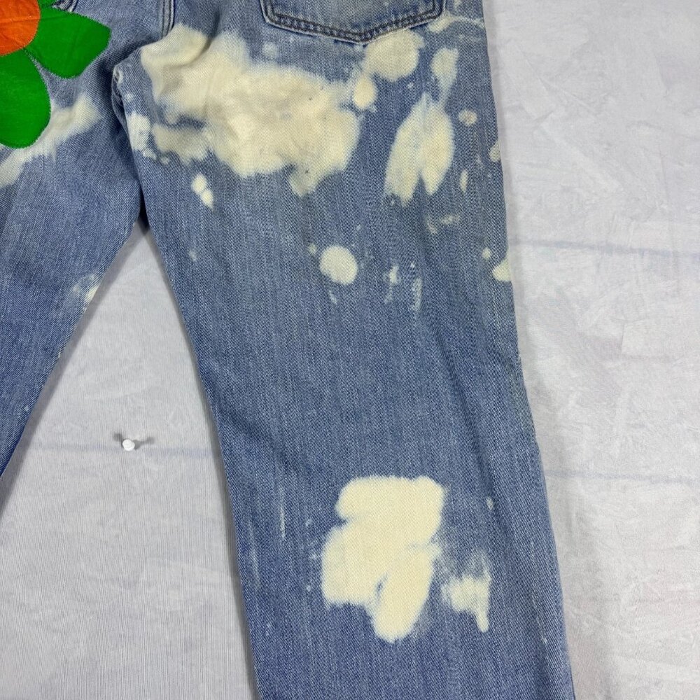 Levi Staruss Co. 505 Womens Flared Jeans Blue Relaxed Fit Patches Size 38x30 - Picture 8 of 16